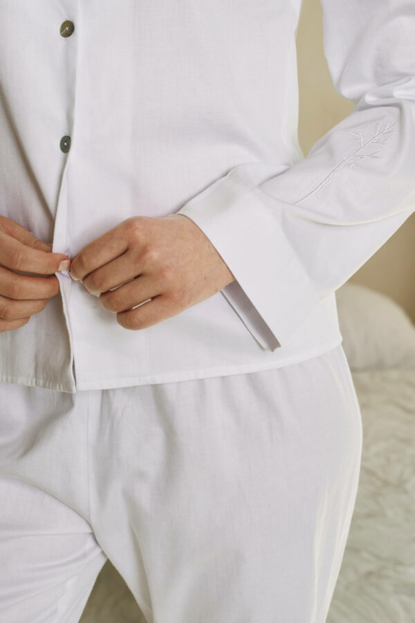 Bawełniana piżama dwuczęściowa w stylu Białe marzenie.